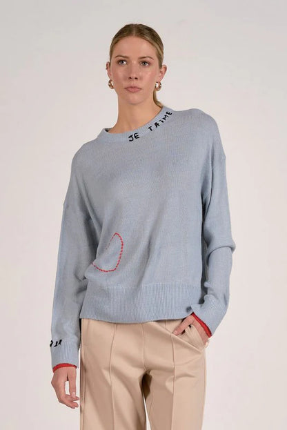 Je t'aime Stitched Heart Sweater