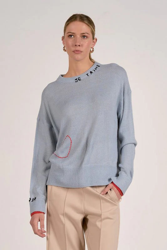 Je t'aime Stitched Heart Sweater