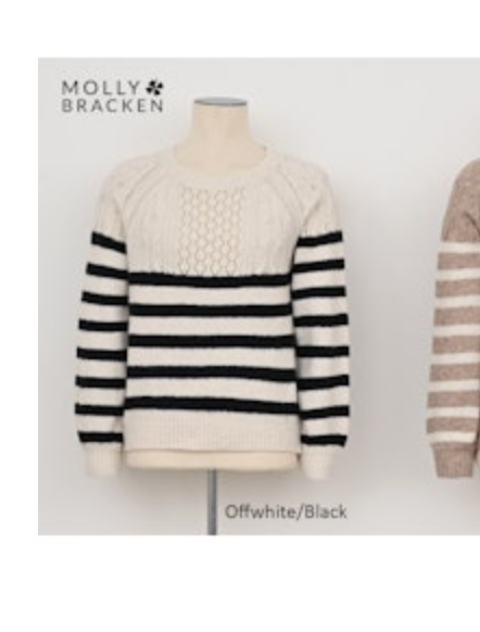 Stripe Cable Knit Sweater
