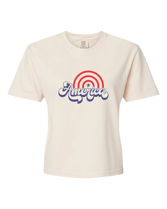 America Cropped Graphic Tee