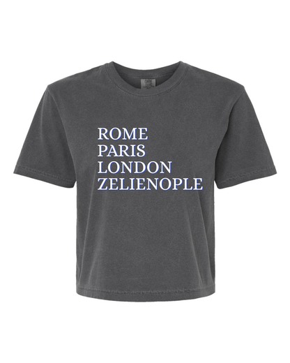 ROME LONDON PARIS ZELIE Cropped Tee
