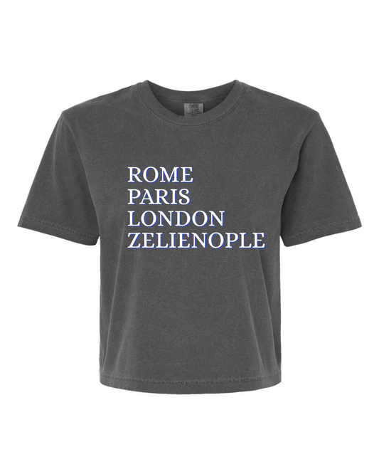 ROME LONDON PARIS ZELIE Cropped Tee