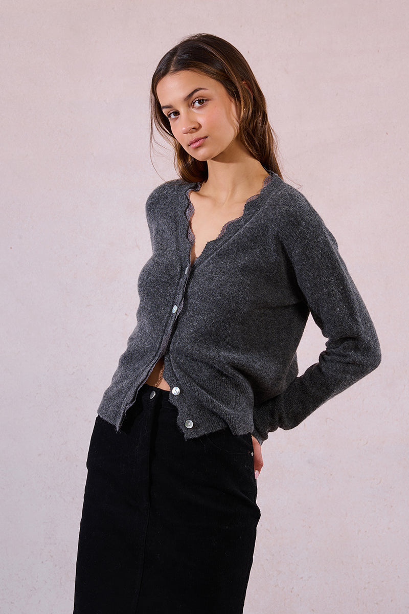 Lace Trim Cardigan