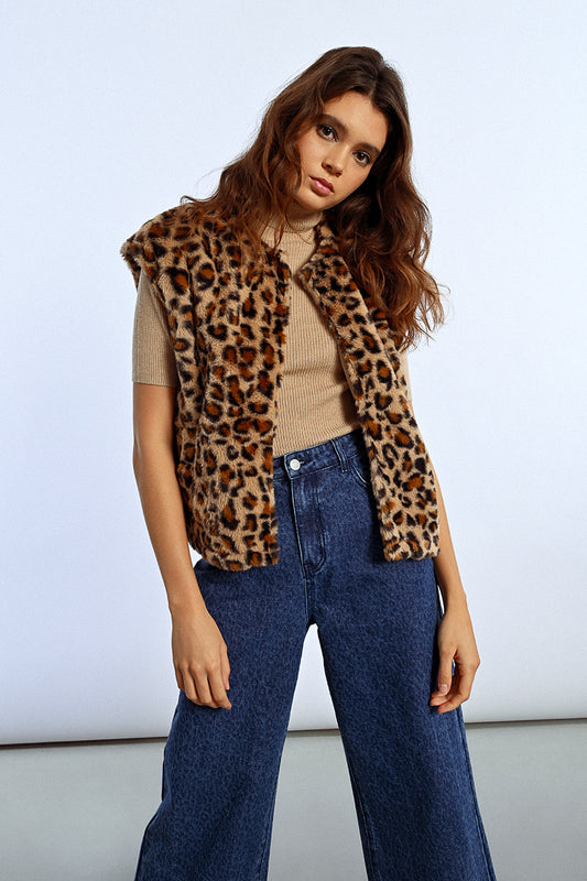 Faux Fur Sleeveless Jacket