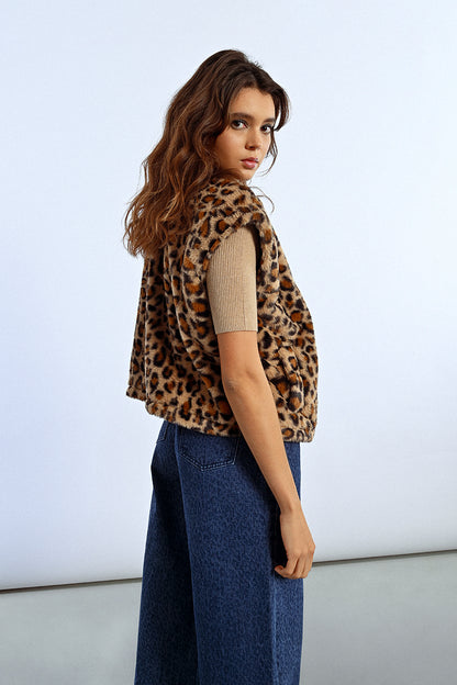 Faux Fur Sleeveless Jacket