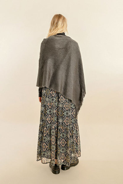 Soft Fringed Poncho