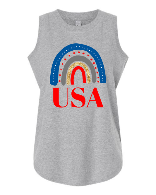 USA Rainbow Graphic Tank Top
