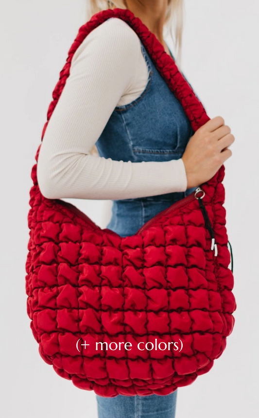 Carmen Quilted Hobo Tote Bag