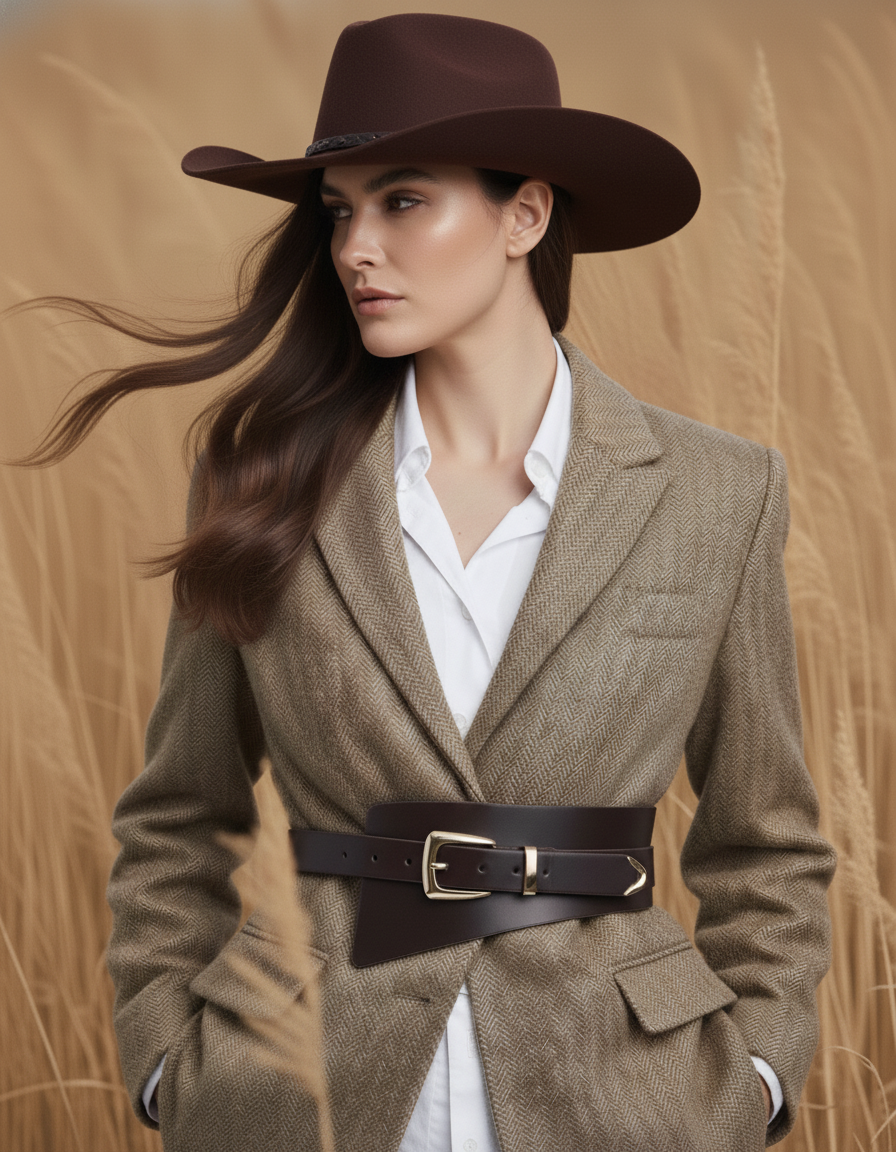 Asymmetrical Belt with Polished Hardware