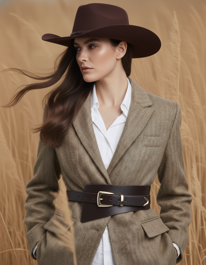 Asymmetrical Belt with Polished Hardware