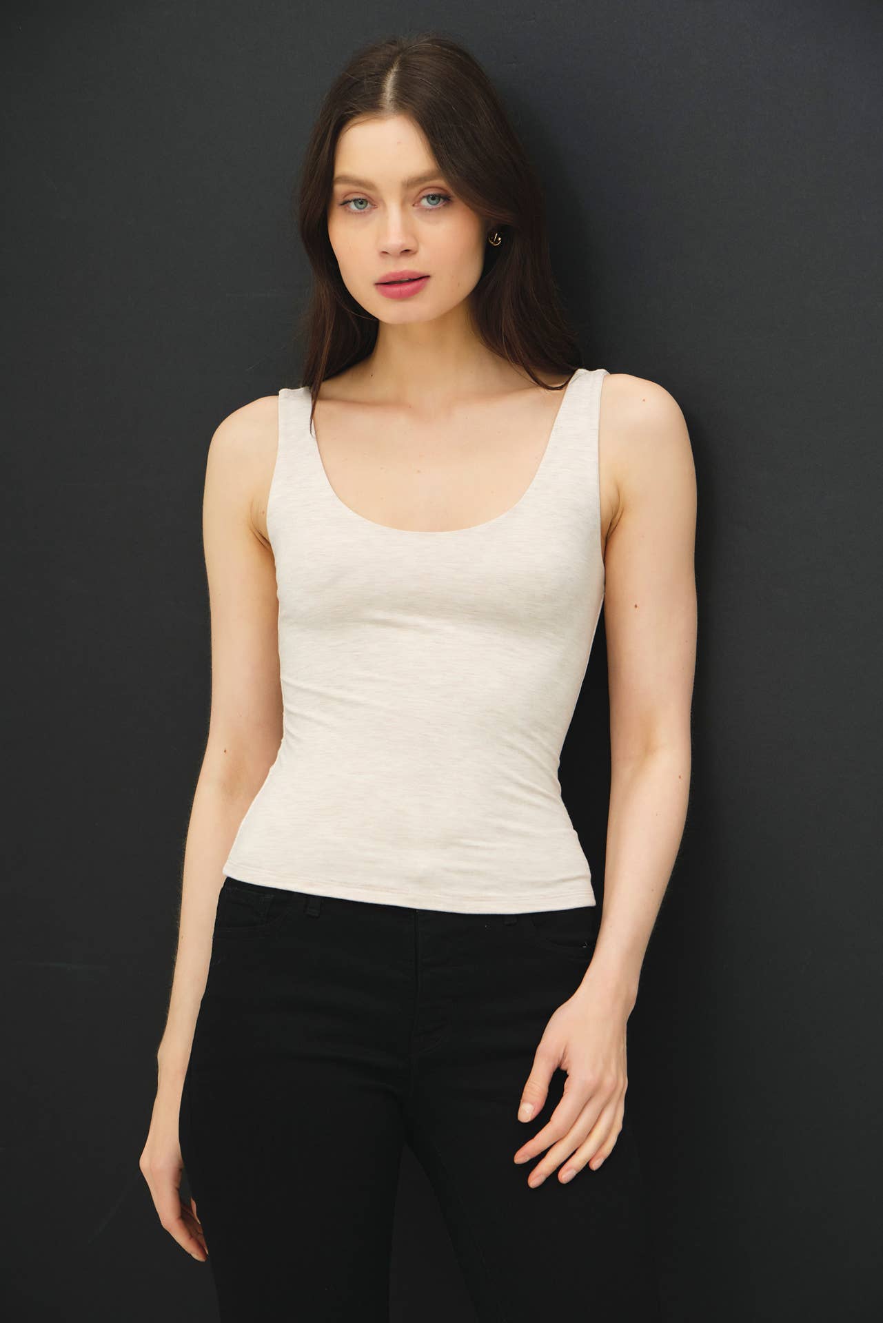 Double Lined Scoop Neck Tank