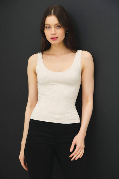 Double Lined Scoop Neck Tank