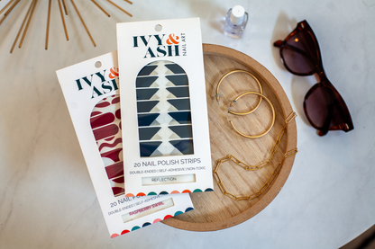 Reflection | Modern French Tip Silver Foil Nail Art Wrap Set