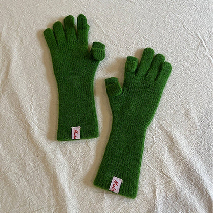 Knitted Wool Fingerless Gloves