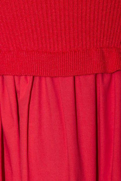 Knit & Woven Mix Tiered Midi Dress