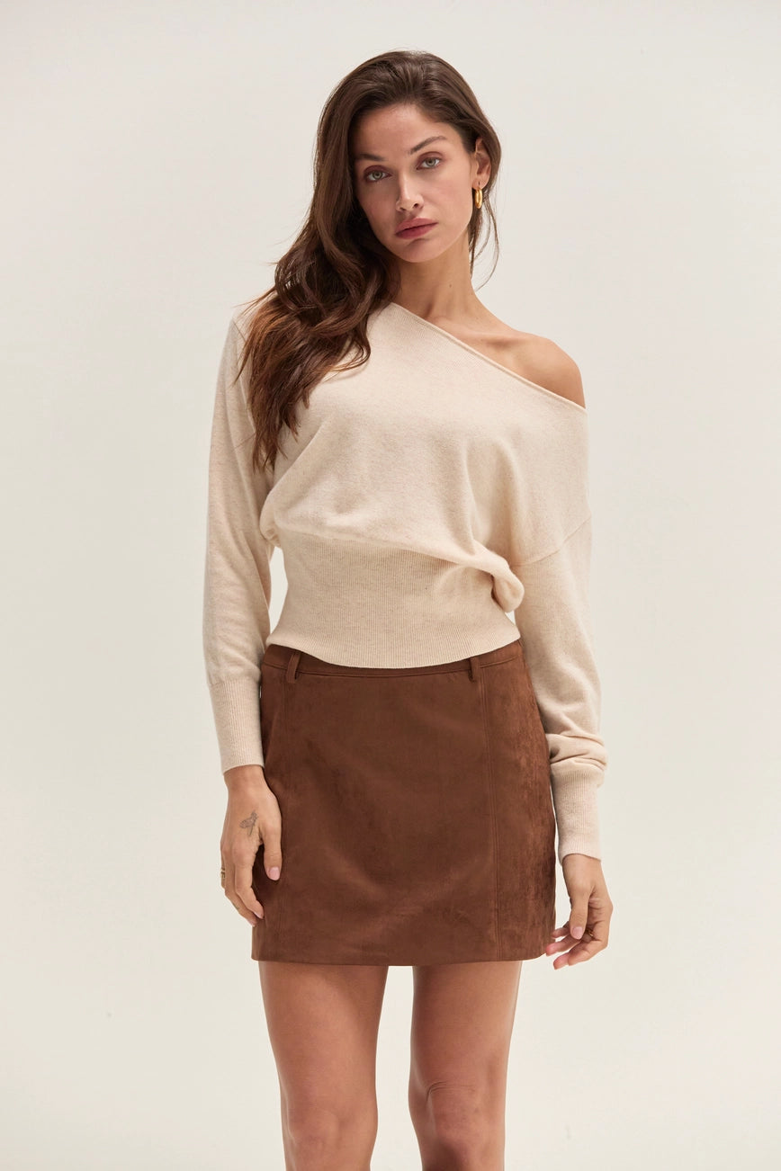 Cassie Cinched Waist Boatneck Sweater