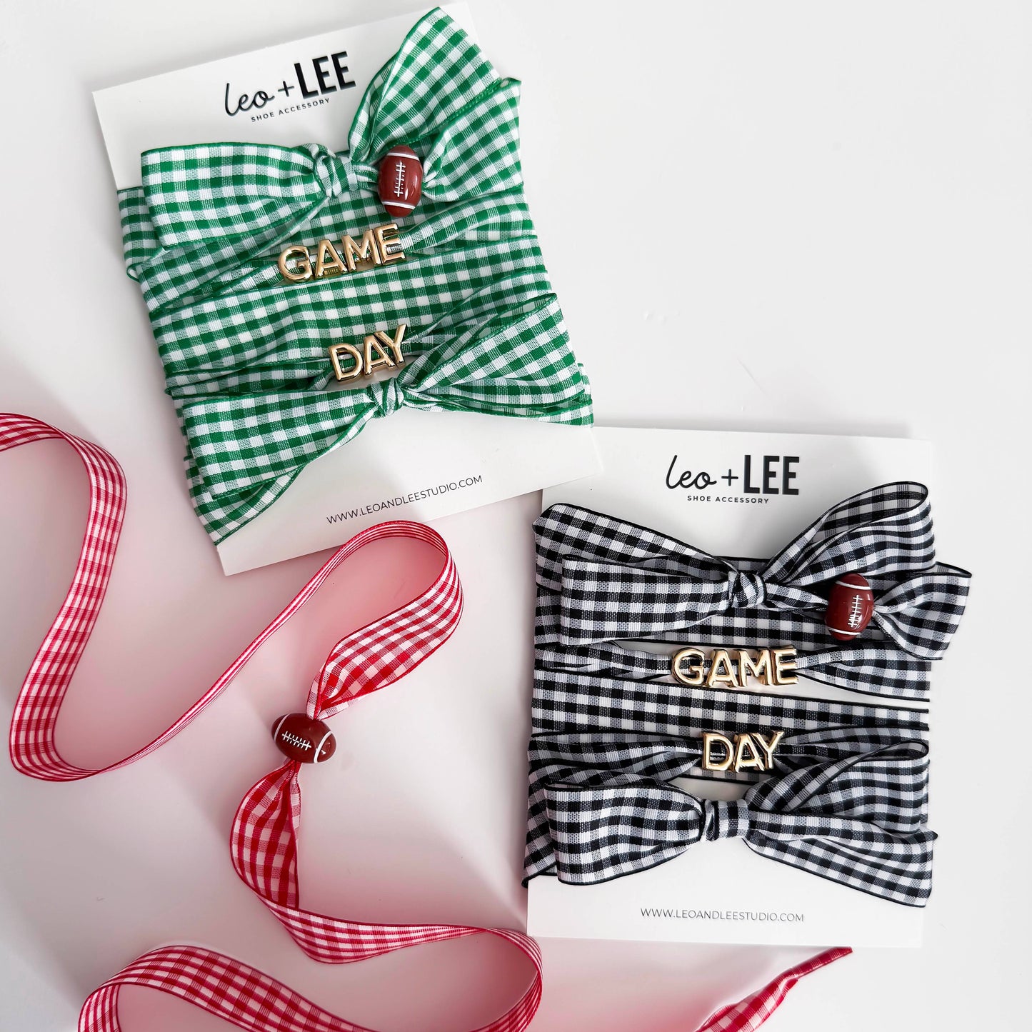 Game Day Gingham Sneaker Lace Charm Set