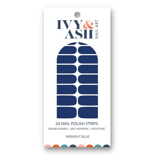 Midnight Blue | Dark Winter Blue Pearl Finish Nail Wraps