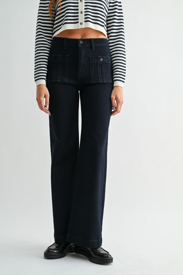 Patch Pocket Wide Leg Jean by LTJ