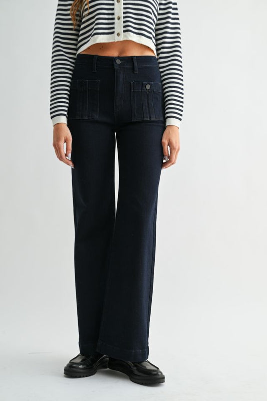 Patch Pocket Wide Leg Jean by LTJ