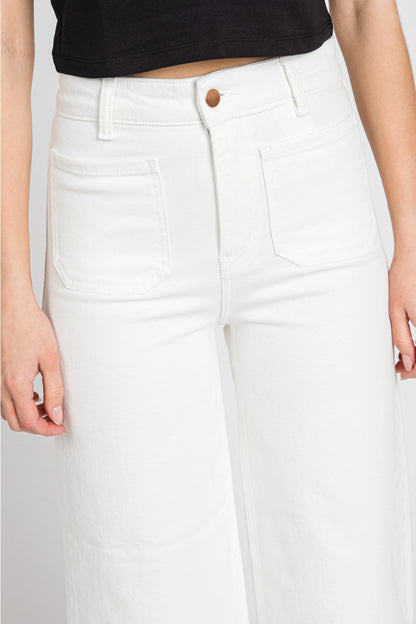 A-Line Patch Pocket Wide Leg Pant