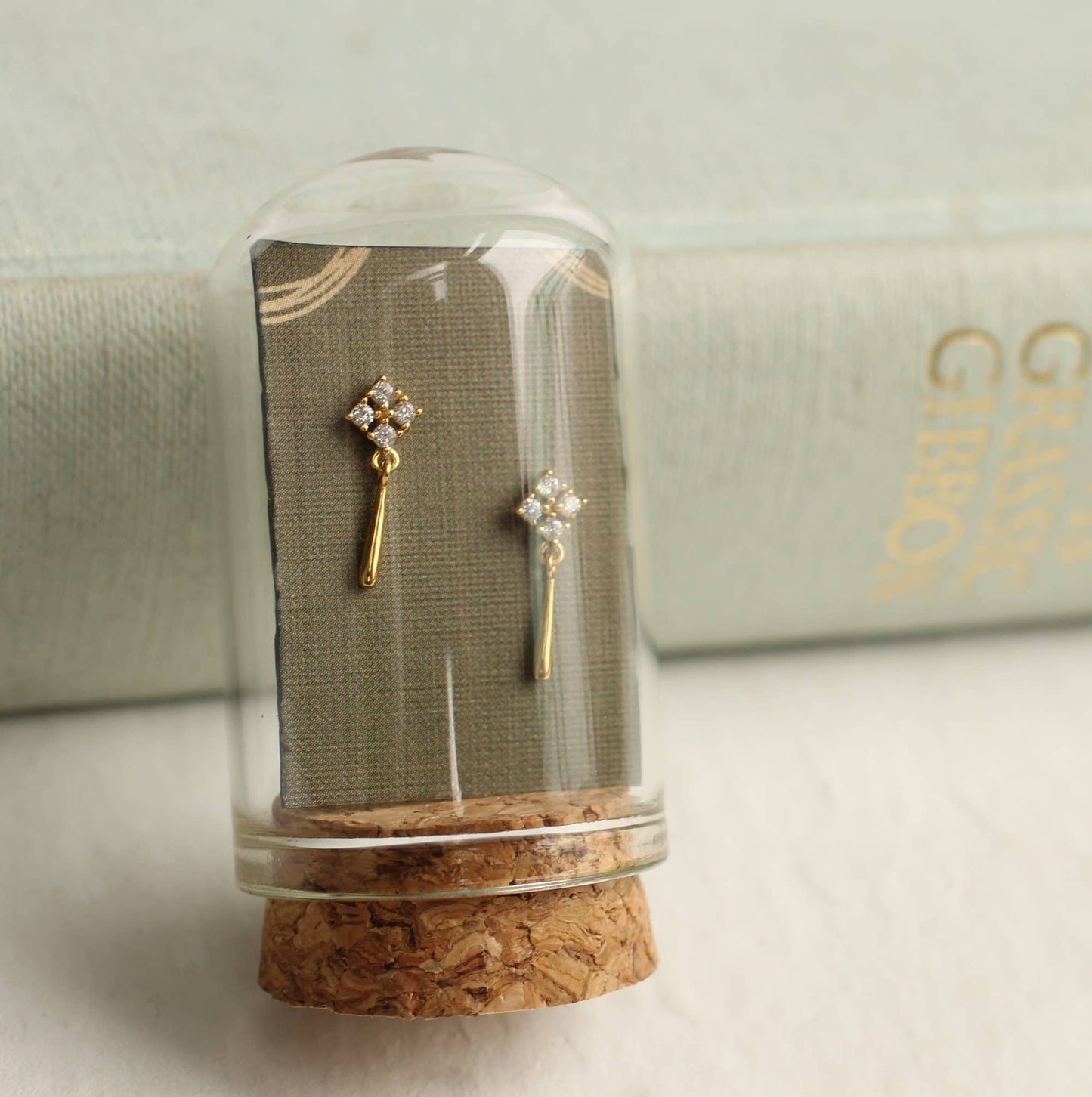 Edwardian Gold Drop Stud Earrings