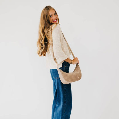 Paige Structured Suede Woven Crossbody