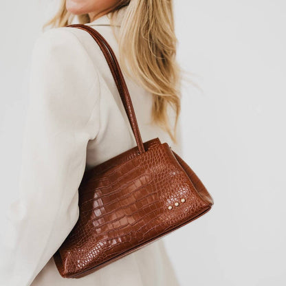 Kris Croc Embossed Shoulder Bag