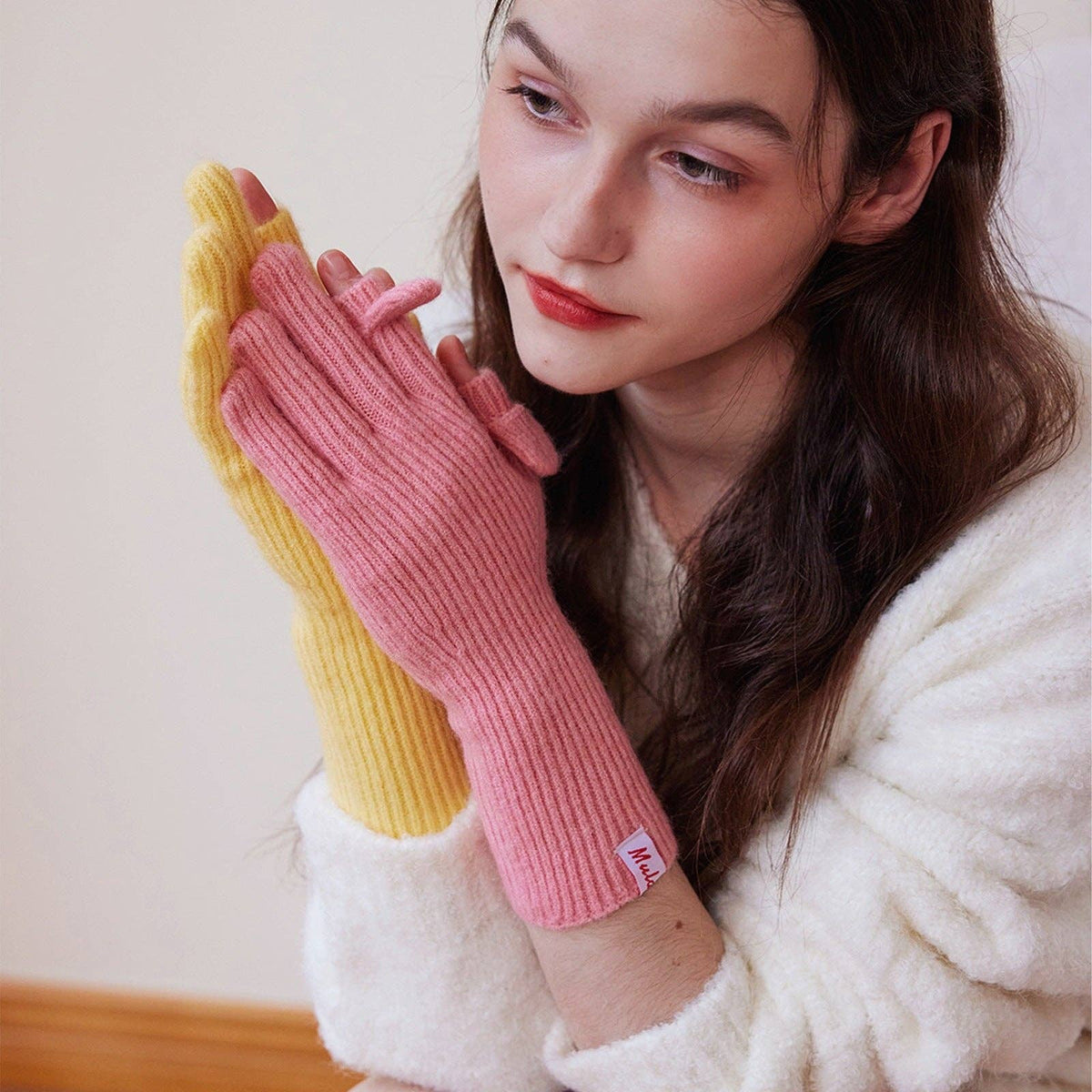 Knitted Wool Fingerless Gloves
