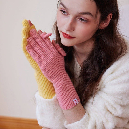 Knitted Wool Fingerless Gloves