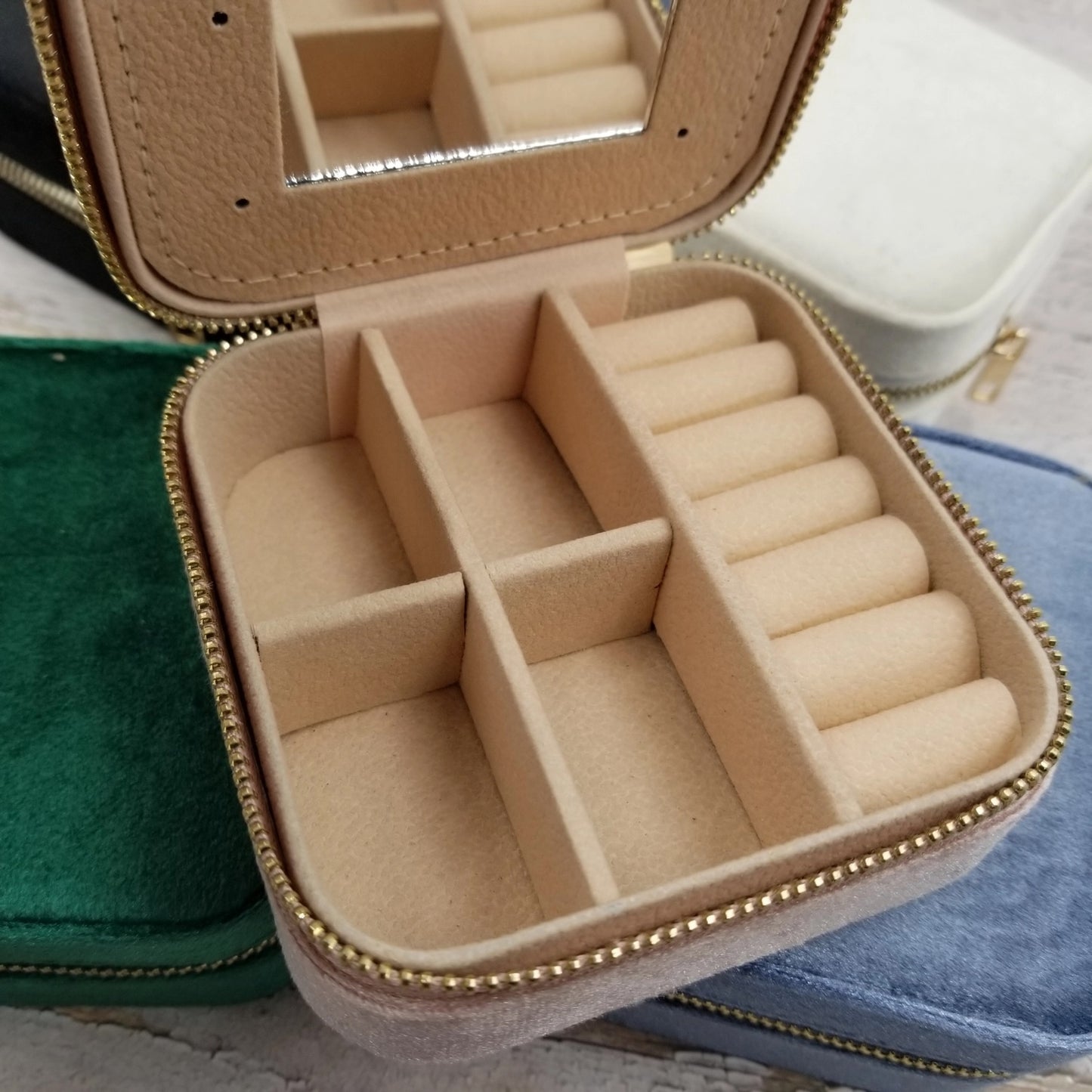 Velvet Travel Jewelry Box