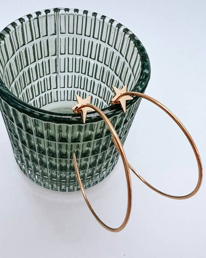 Efrin Star Stud Thin Hoops