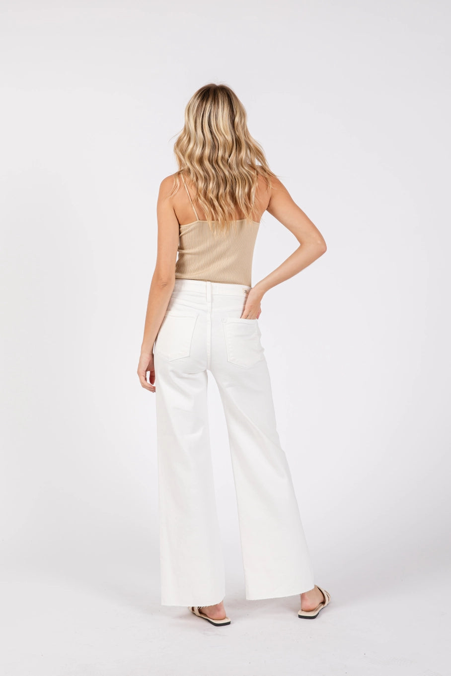 Paola A-Line Scissor Cut Wide Leg Jean