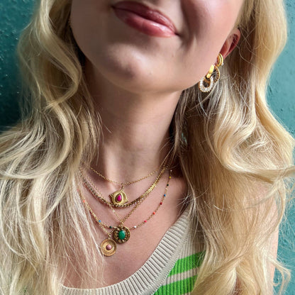 Sabrina Hot Pink Stone Necklace