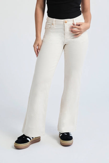 Petite Slim Wide Leg Jean in White Smoke
