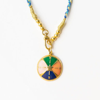 Maria Braided Necklace With Enamel Pendant