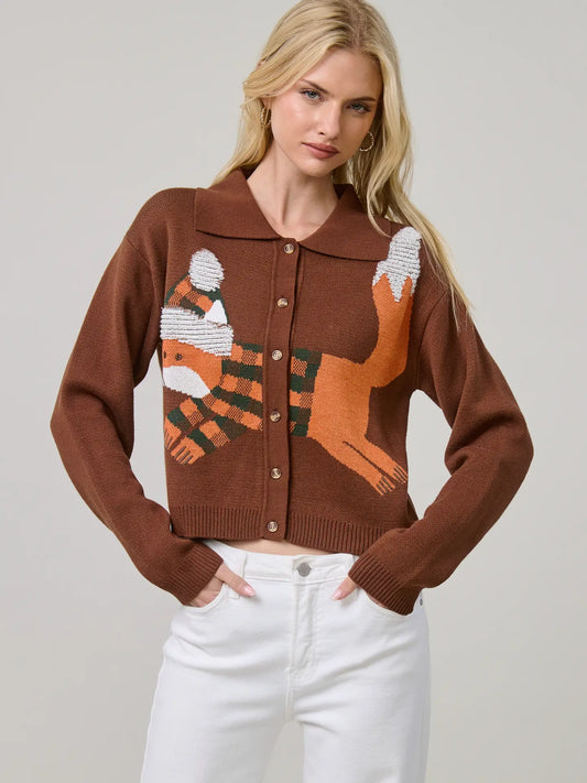 Woodland Fox Cardigan Sweater
