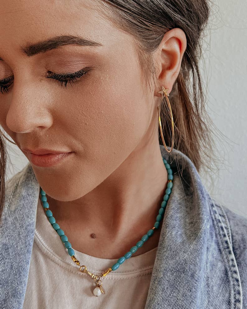 Efrin Star Stud Thin Hoops