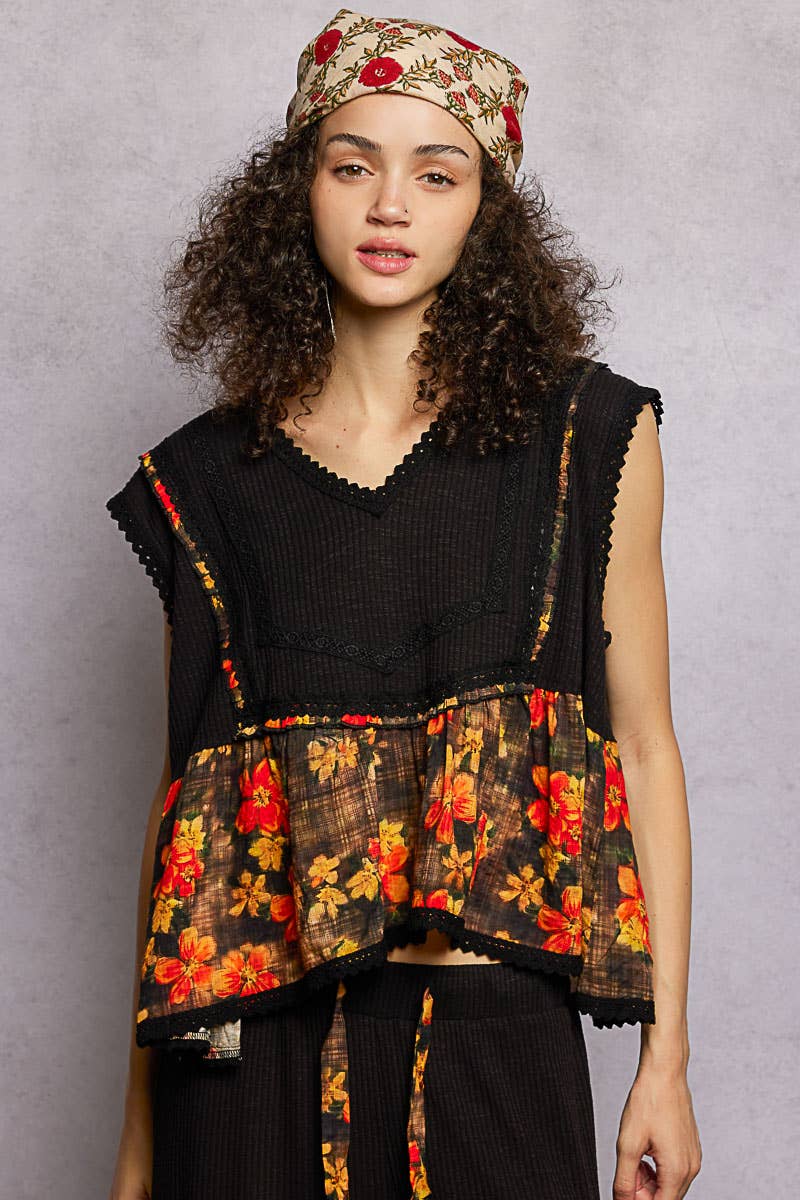 Floral Patterned Multi Style Wrap Scarf