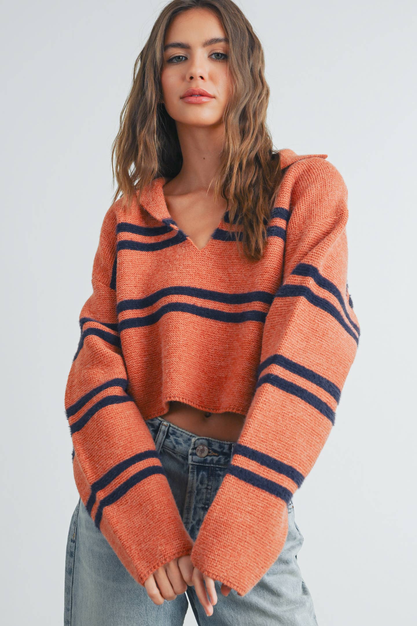 Striped Collar Sweater