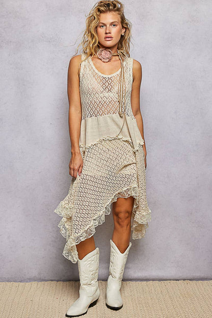 Multi-Strap Sculpted Rose Crochet Belt Choker