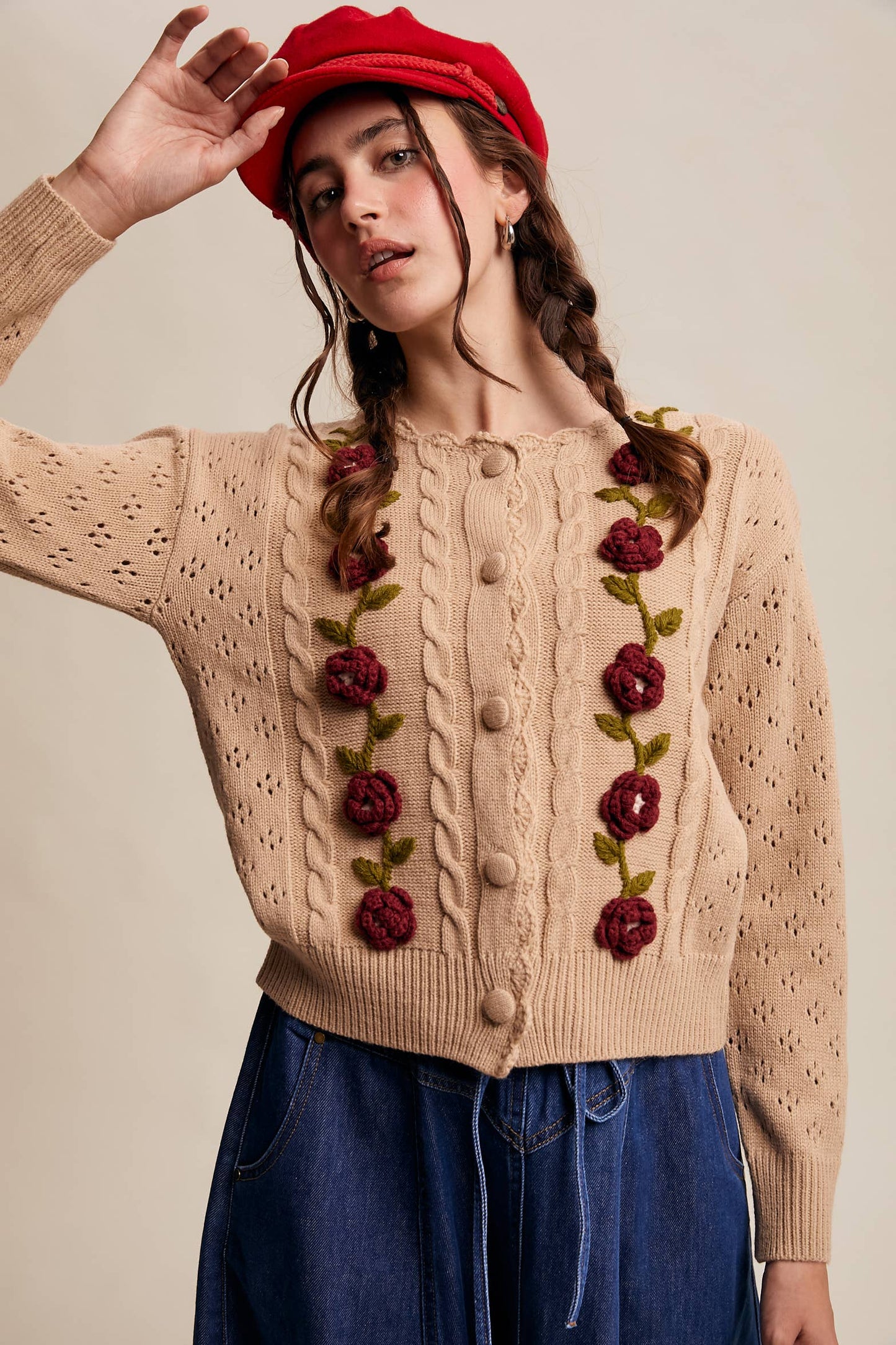Handmade Crochet Flower Cardigan