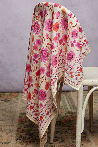 Floral Patterned Multi Style Wrap Scarf