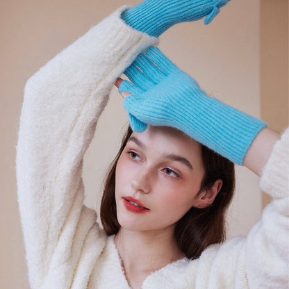 Knitted Wool Fingerless Gloves