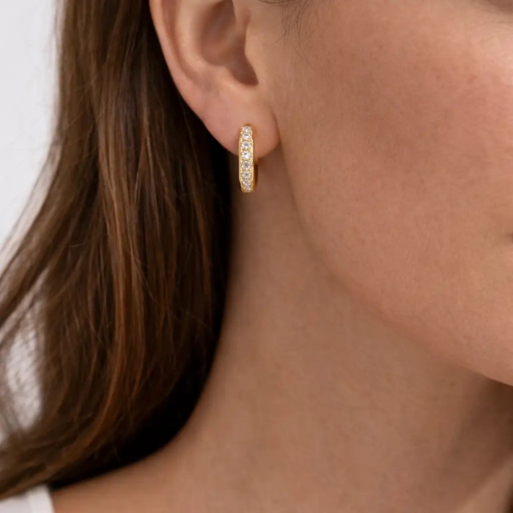 Jay Pavé Huggie Earrings