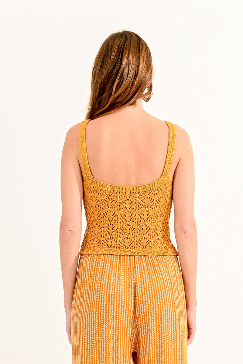 Openwork Knit Tank Top