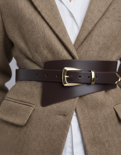 Asymmetrical Belt with Polished Hardware