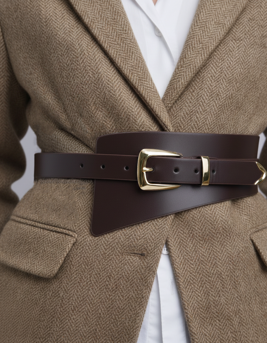 Asymmetrical Belt with Polished Hardware