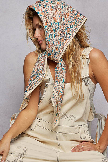 Floral Patterned Multi Style Wrap Scarf