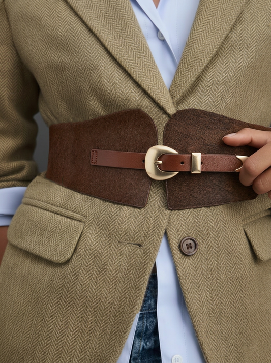 Calf Hair Waist Belt